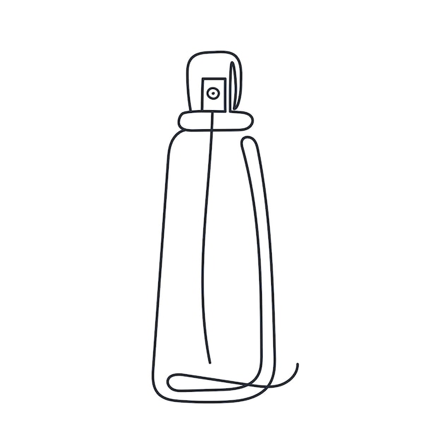 Botella de perfume dibujada con una línea Ilustración vectorial de perfume con línea continua
