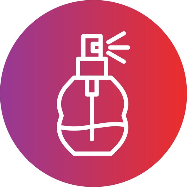 una botella de perfume con un fondo rosado y un círculo rojo con una imagen de una botilla de perfume en el medio