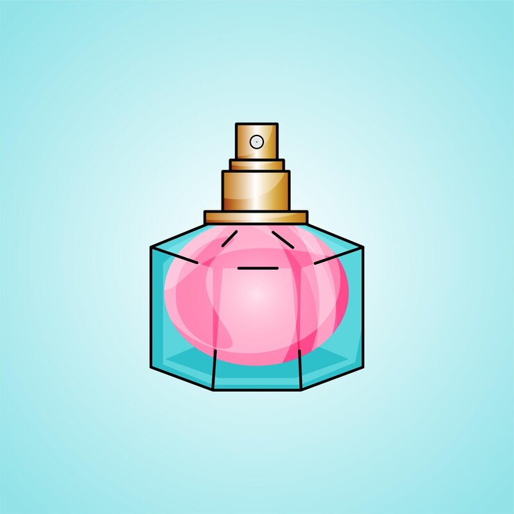 Botella de perfume hexagonal sin tapa