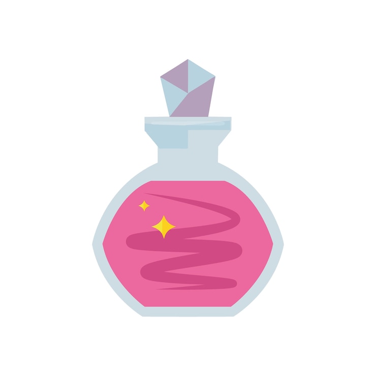 Vector una botella de perfume lady39s cosas de belleza para niñas ilustración un fondo blanco olor rosado
