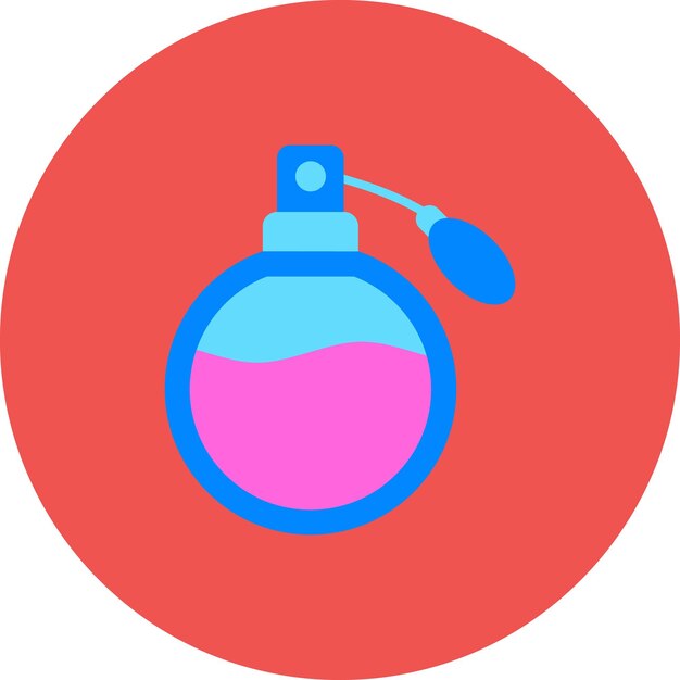 una botella de perfume se muestra con un fondo rosa