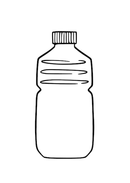Botella de plástico para agua y otros líquidos coloración lineal de dibujos animados