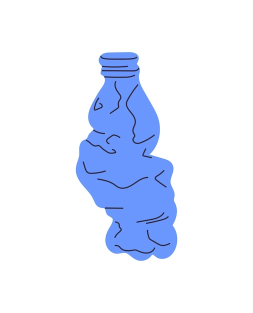 Botella de plástico comprimida botellas arrugadas desechables botellas rotas basura basura plástico rechazado