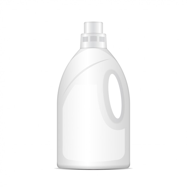 Vector botella de plástico para detergente para ropa, empaque realista