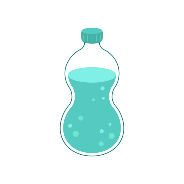 Vector botella de plástico de elemento de agua ilustración de estilo plano