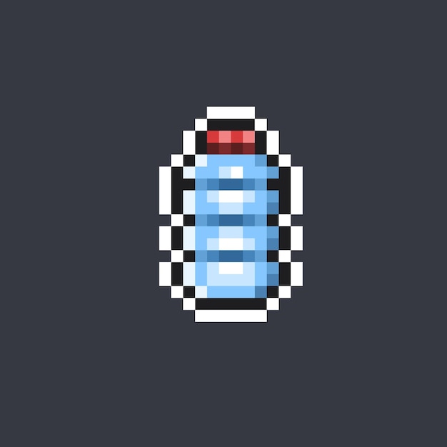botella de plástico en estilo pixel art