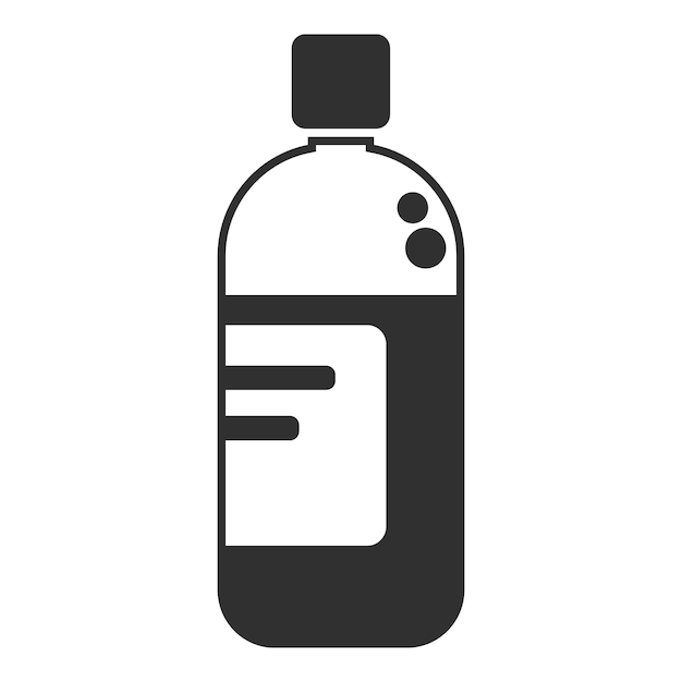 Botella de plástico con etiqueta que muestra el líquido en su interior