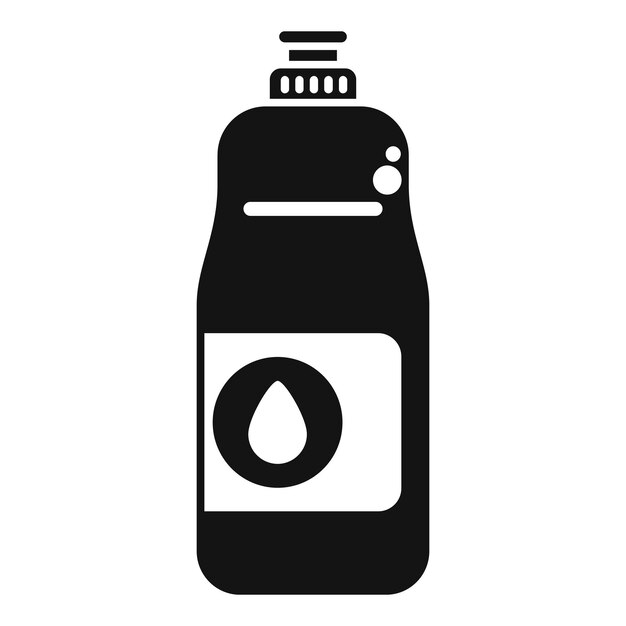 Botella de plástico con icono de gota que muestra el líquido de lavado