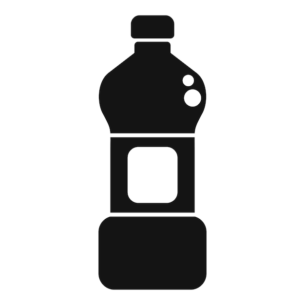 Botella de plástico negra con etiqueta en blanco para detergentes u otros productos de limpieza