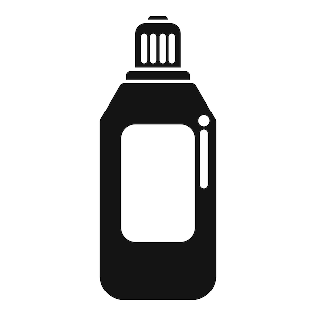 Botella de plástico negra con medida para detergente líquido para la ropa