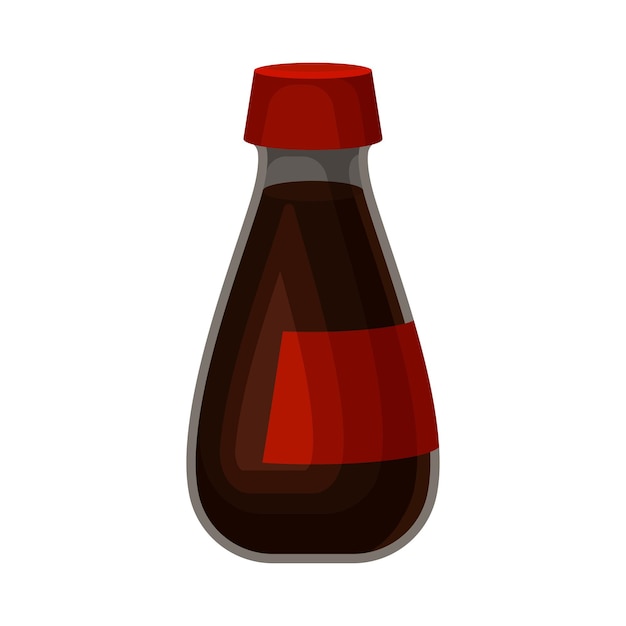 Botella de plástico de salsa de soja aislada en un fondo blanco Vector de alimento