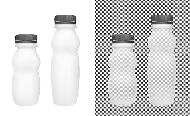 Botella de plástico vacía transparente para envases de yogur para salsa de crema agria y aperitivos