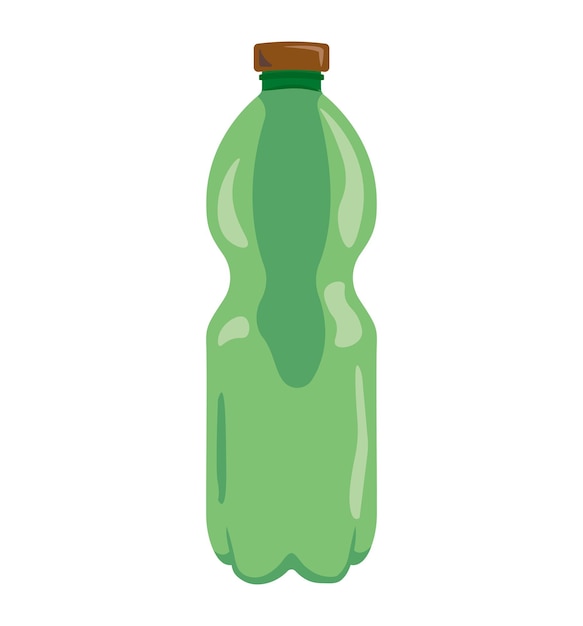 Botella de plástico verde botella vacía