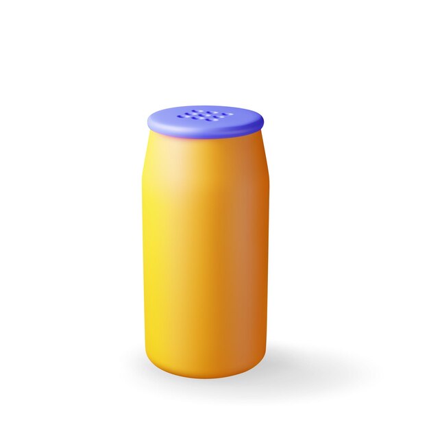 Botella de polvo de detergente 3D aislada en blanco