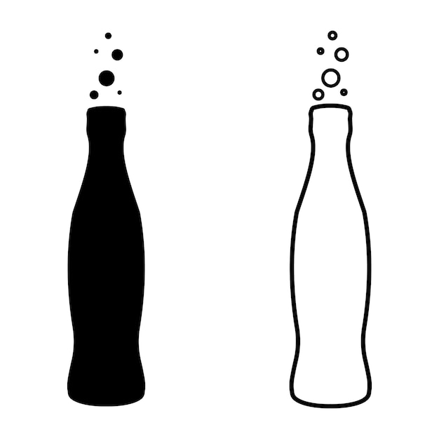 Botella de refresco bebida Cola icono vector contorno silueta botella de refresco bebida Cola icono