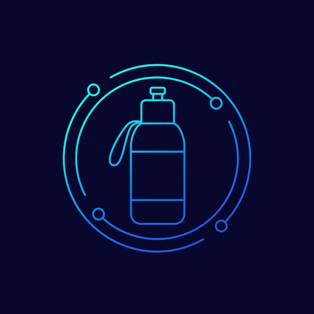Botella reutilizable para icono de vector de línea de agua