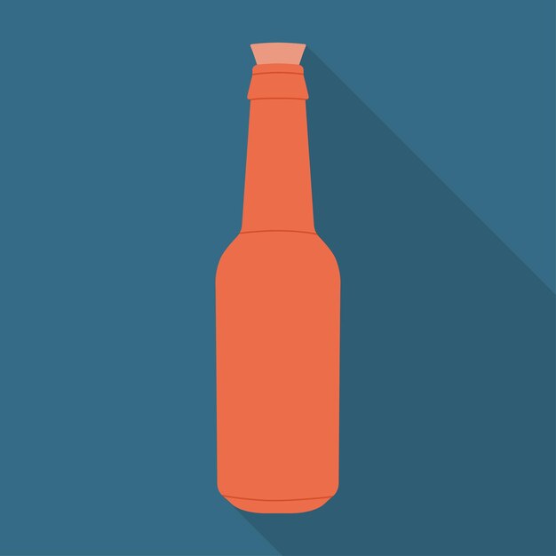 Botella roja con icono de corcho con sombra