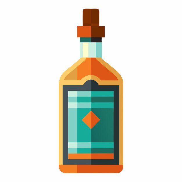 Botella de ron diseño vectorial clásico y elegante ilustraciones de bebidas alcohólicas