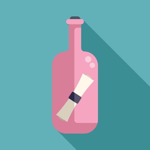 La botella rosa que contiene el mensaje está flotando en el océano.