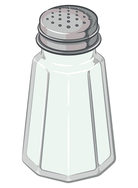 Vector botella de salero contenedor de condimentos de dibujos animados