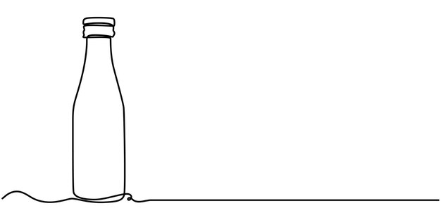 Botella de salsa de soja una línea dibujo continuo cocina japonesa comida tradicional continuo uno