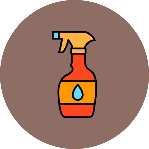 una botella de spray de una botella spray con una gota de agua azul