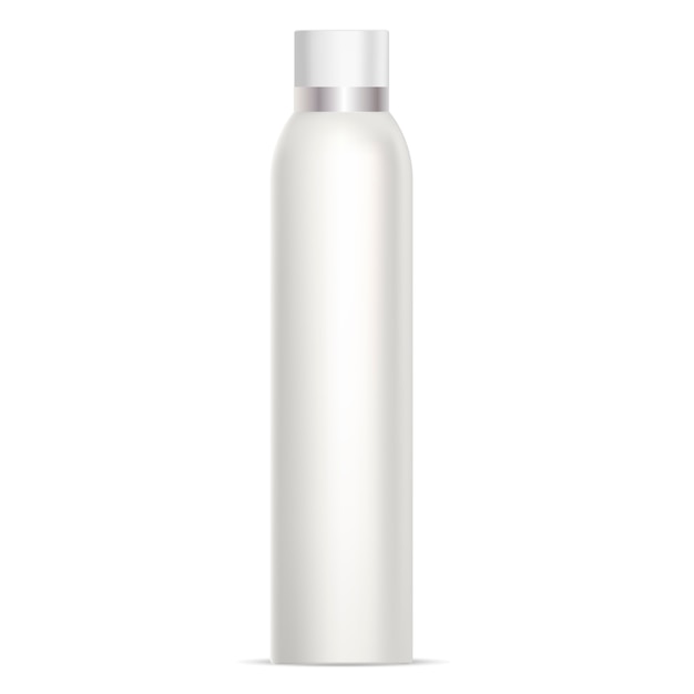 Botella de spray para el cabello. Estaño cosmético de aluminio