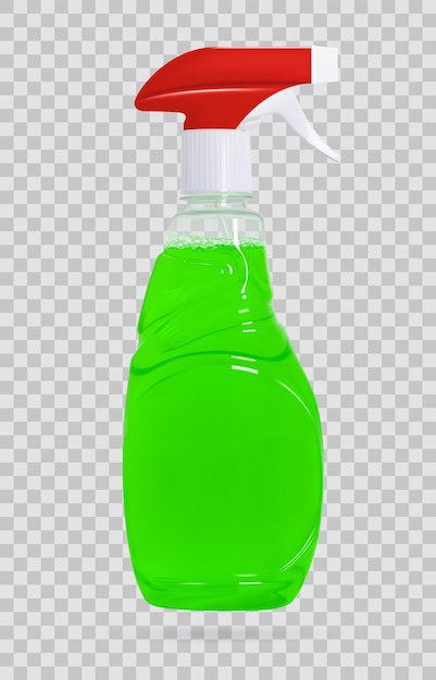botella de spray limpiador de vidrio vectorial fotorrealista ilustración 3d de una botella de maqueta con un rociador
