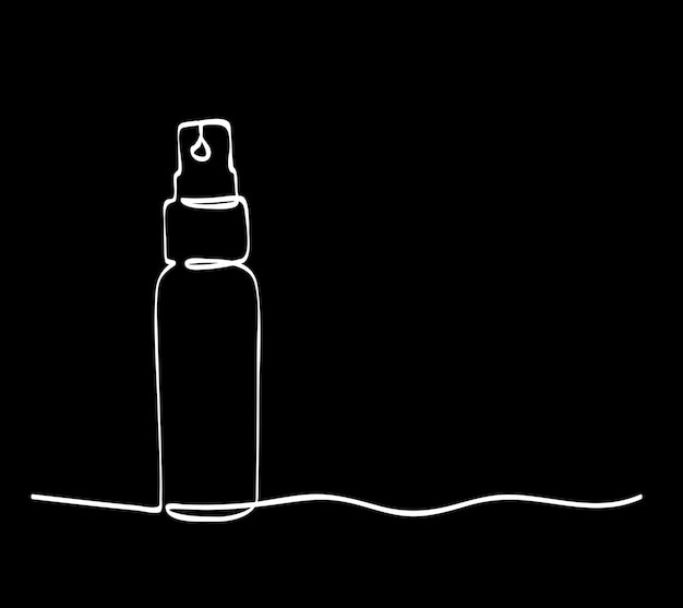 Botella de spray o desinfectante de una sola línea continua