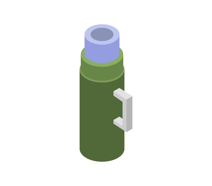 Vector botella termo isométrica