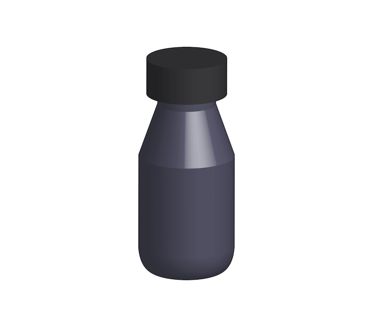 Vector botella de tinta tridimensional