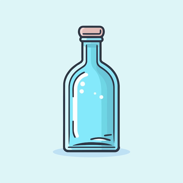 Botella Vector Ilustración Estilo Limpio