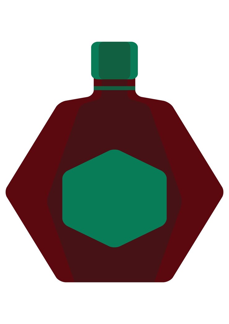 Vector una botella verde con una etiqueta roja que dice parar