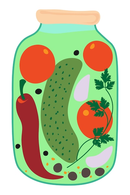 una botella de verduras con un fondo verde con una imagen de pimientos y zanahorias