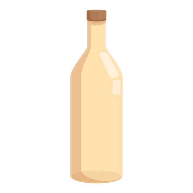 Botella de vidrio en blanco con corcho de madera