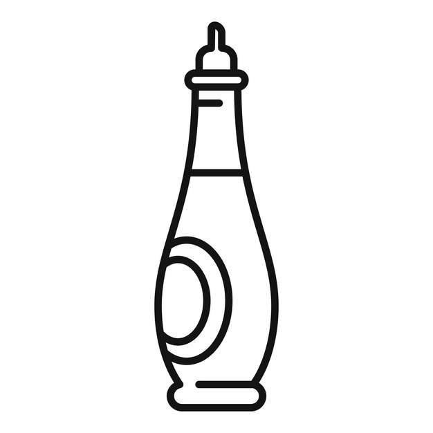 Botella de vidrio con boquilla delgada que contiene vinagre balsámico aromático