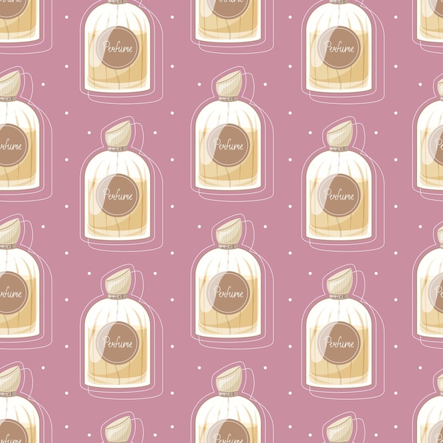 Botella de vidrio de perfume perfumado Vector agua de perfume de dibujos animados