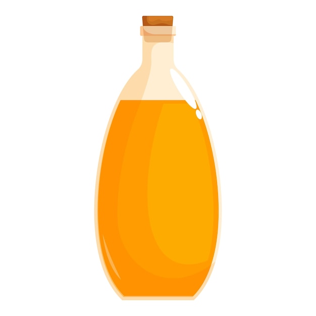 Botella de vidrio que contiene líquido naranja con tapa de corcho