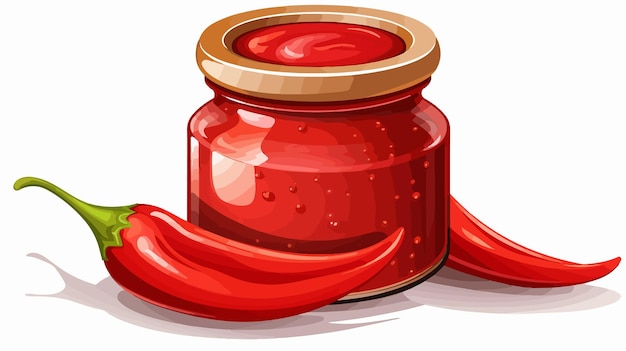 Botella de vidrio de salsa de chile condimento picante aislado