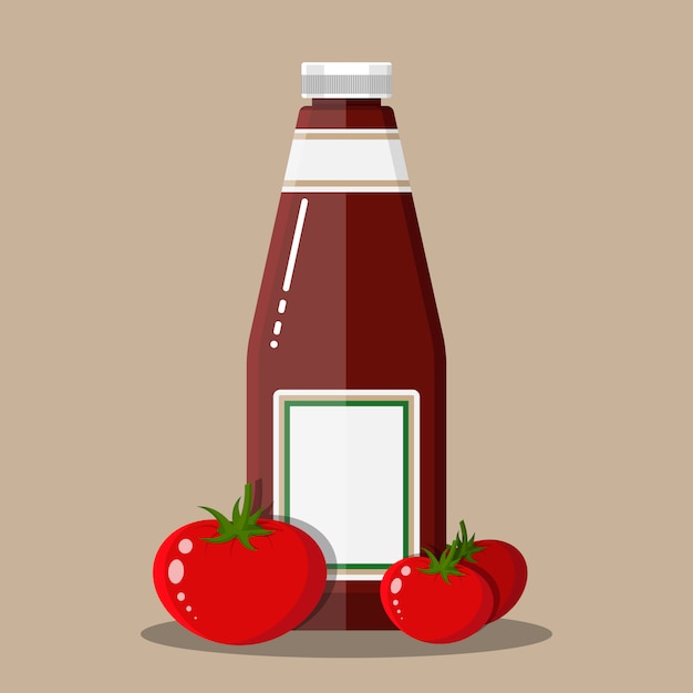 Botella de vidrio de salsa de tomate tradicional