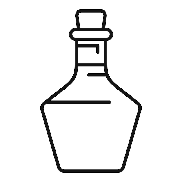 Botella de vidrio con tapón de corcho que contiene líquido