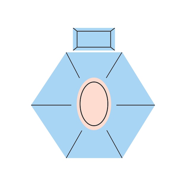 Botella de vidrio de vector de agua de tocador de perfume botella de fragancia de ilustración plana