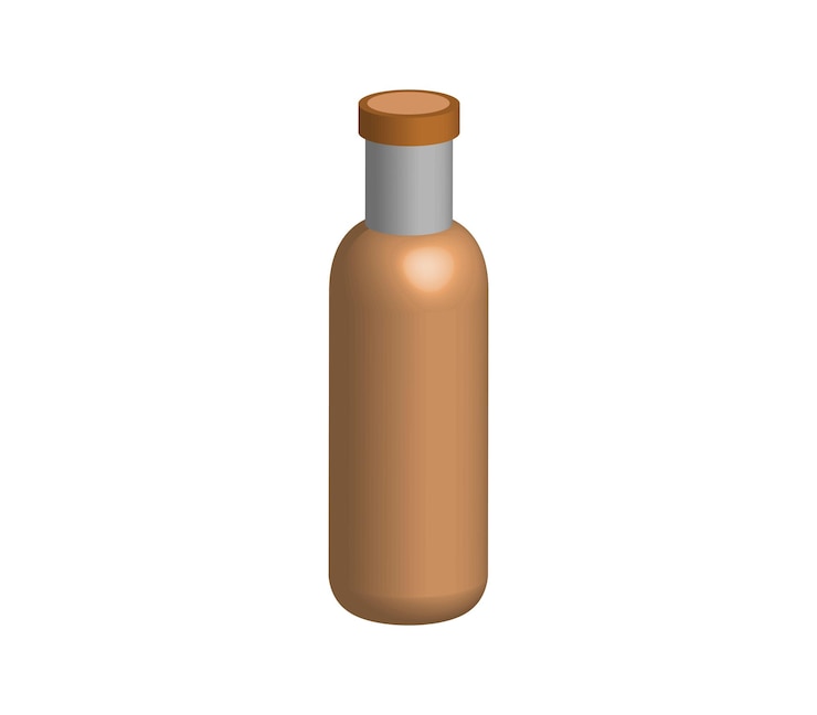 Vector botella de vinagre tridimensional
