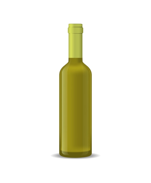 Vector botella de vino 3d detallada realista aislada en un fondo blanco bebida alcohólica para la ilustración del vector de celebración