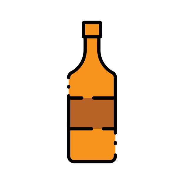 botella de vino de acción de gracias icono vector plantilla ilustración diseño de logotipo
