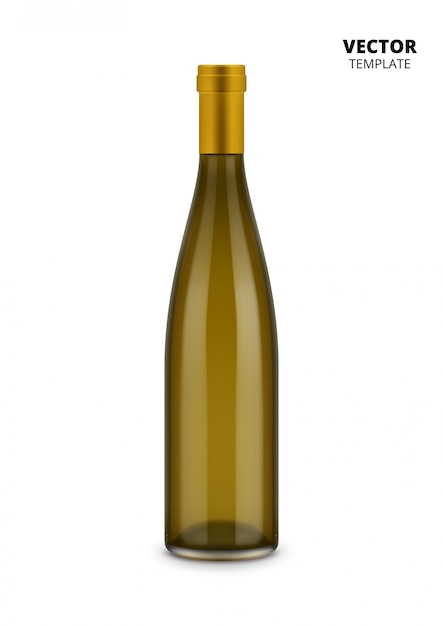 Botella de vino aislada en blanco