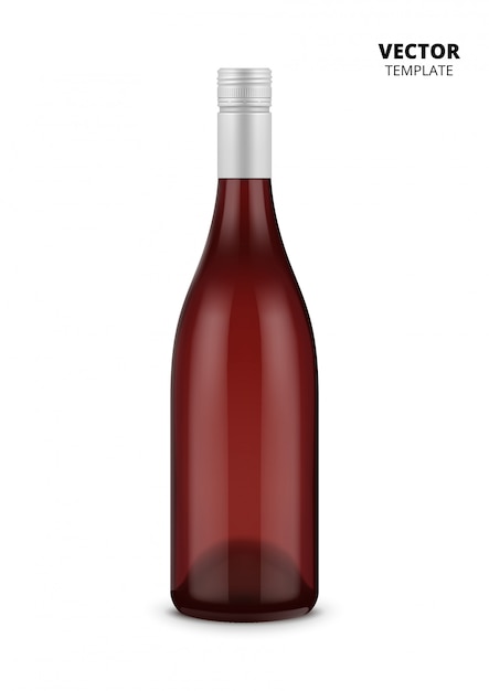 Botella de vino aislada en blanco