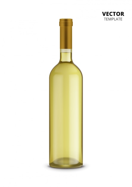 Botella de vino aislada en blanco