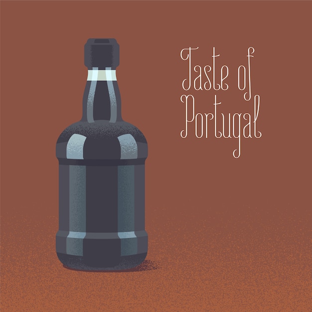 Botella de vino de porto ilustración vectorial