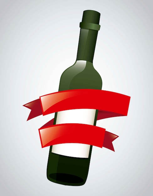 Botella de vino sobre fondo gris ilustración vectorial